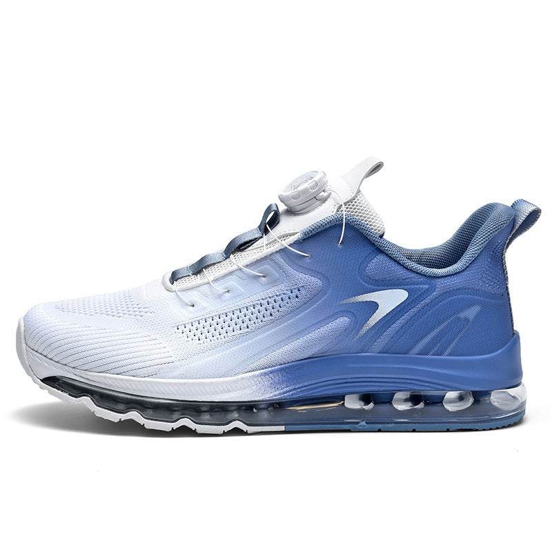 Men's Summer Breathable Fly Woven Mesh Shoes White And Blue