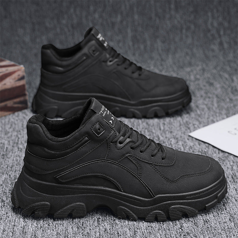 All-match Work Low-top Short Booties Male Black