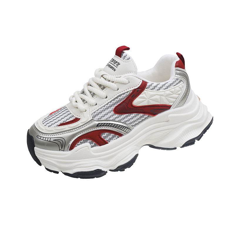 Summer Thin Mesh Breathable Increased Casual Sneaker Red