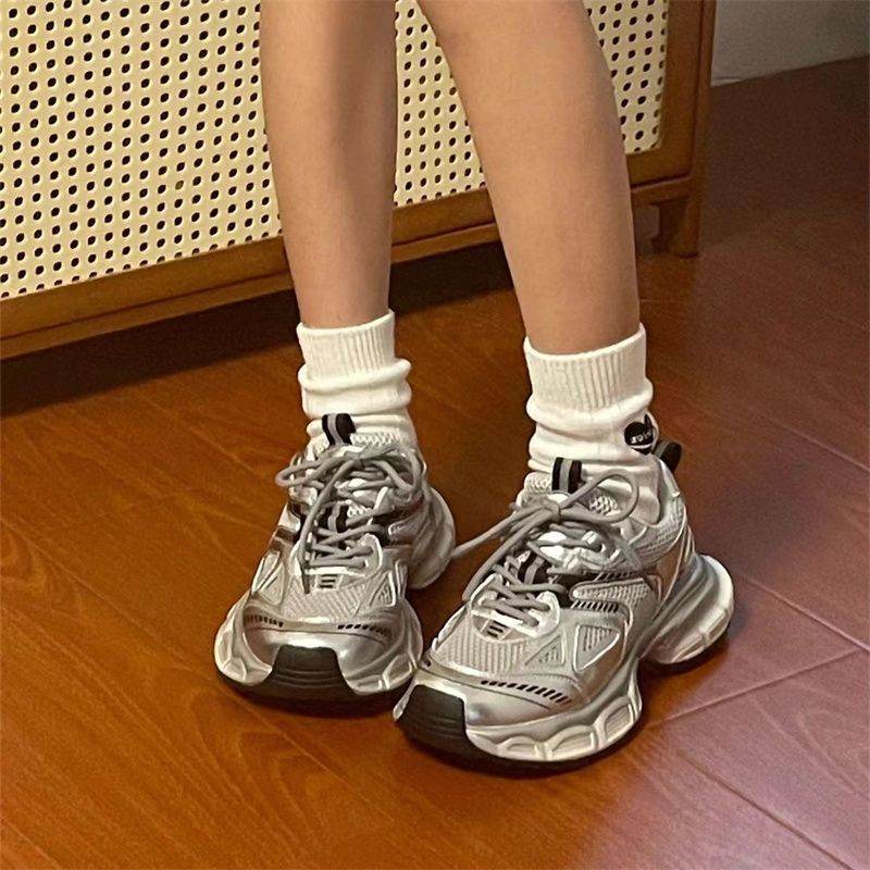 Silver Dad Shoes Women's Ins Trendy