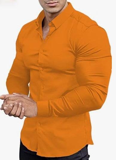 Men's Business Non-ironing Professional Anti-wrinkle Casual Shirt CS02 Orange
