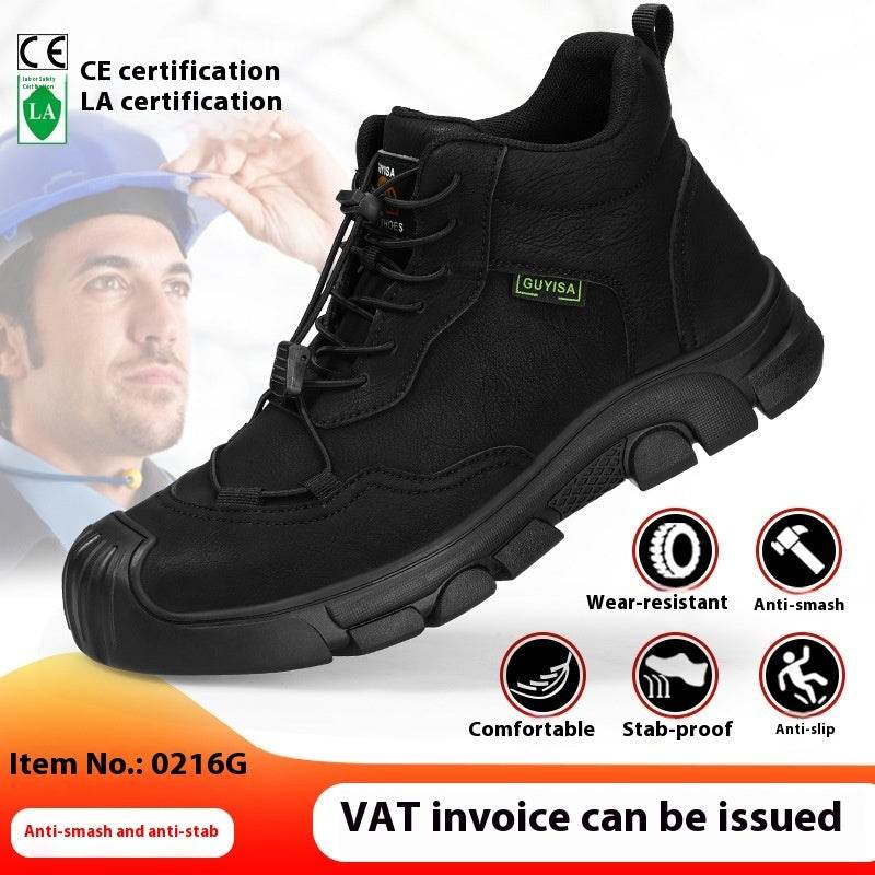 Steel Toe Shoes With Soft Soles Anti-smash And Anti-puncture LB0216G High top Four seasoner