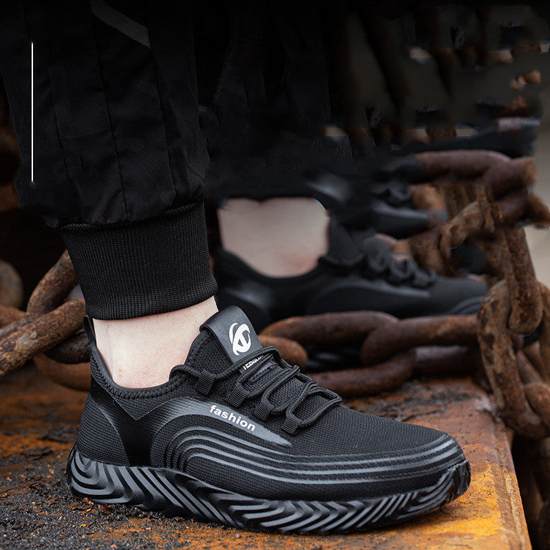 Men's Non-slip Safety Protective Shoes For Construction Sites Black