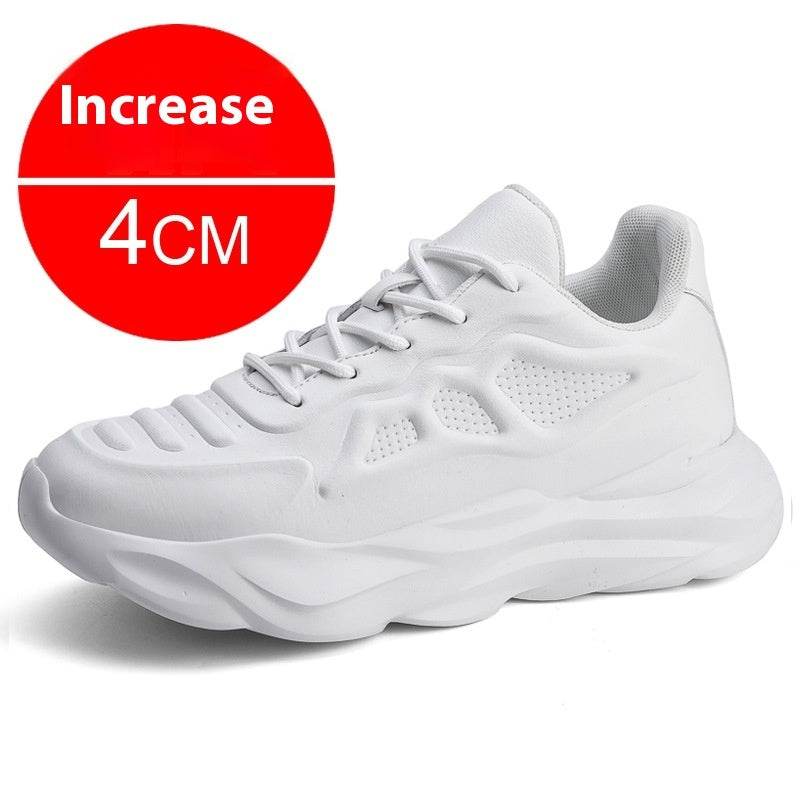 Summer New Invisible Height-increasing Shoes Men's 8CM Breathable Clunky Sneakers White Height Increased By 4CM