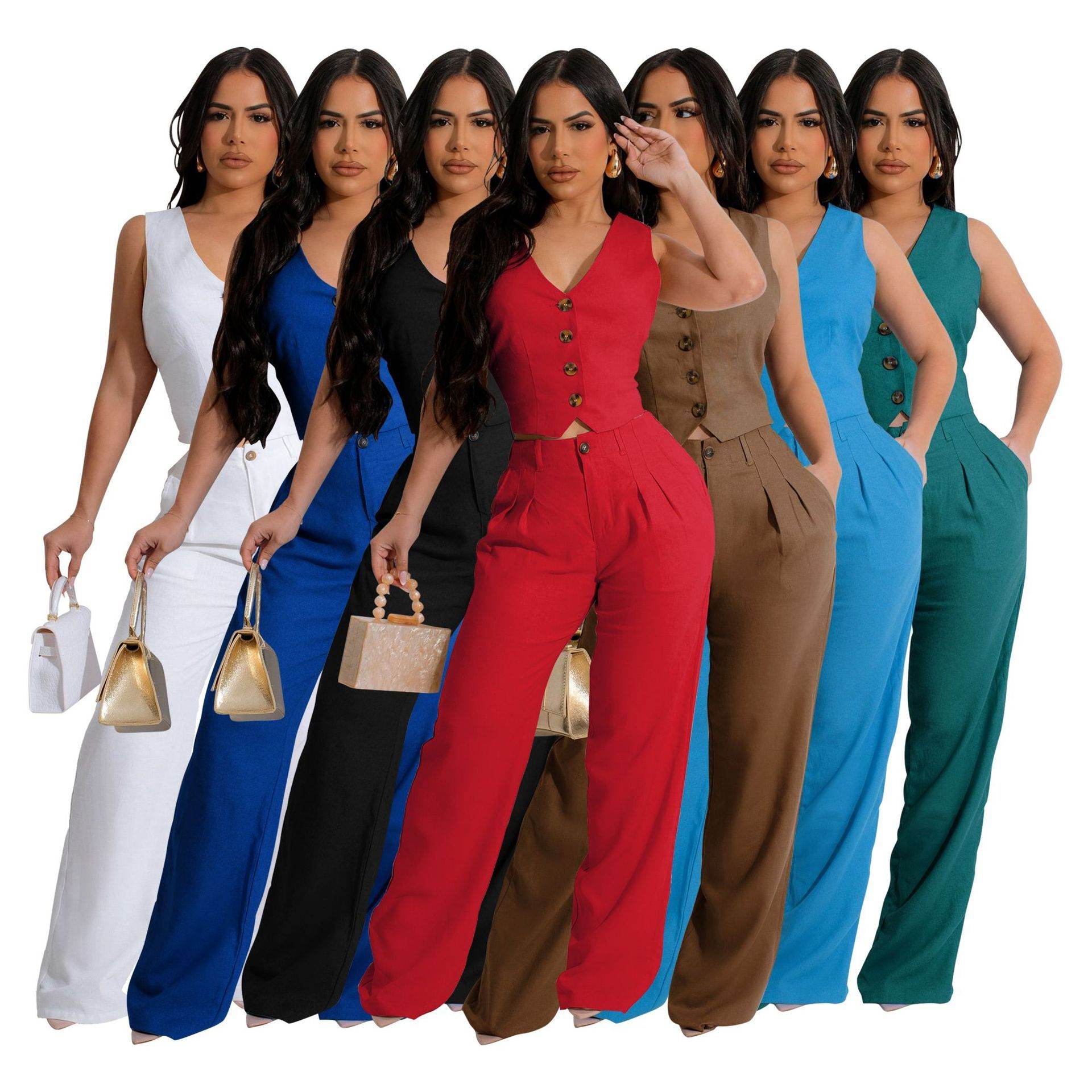 Two-piece Set Vest Jacket Suit Office OL Commuting Summer