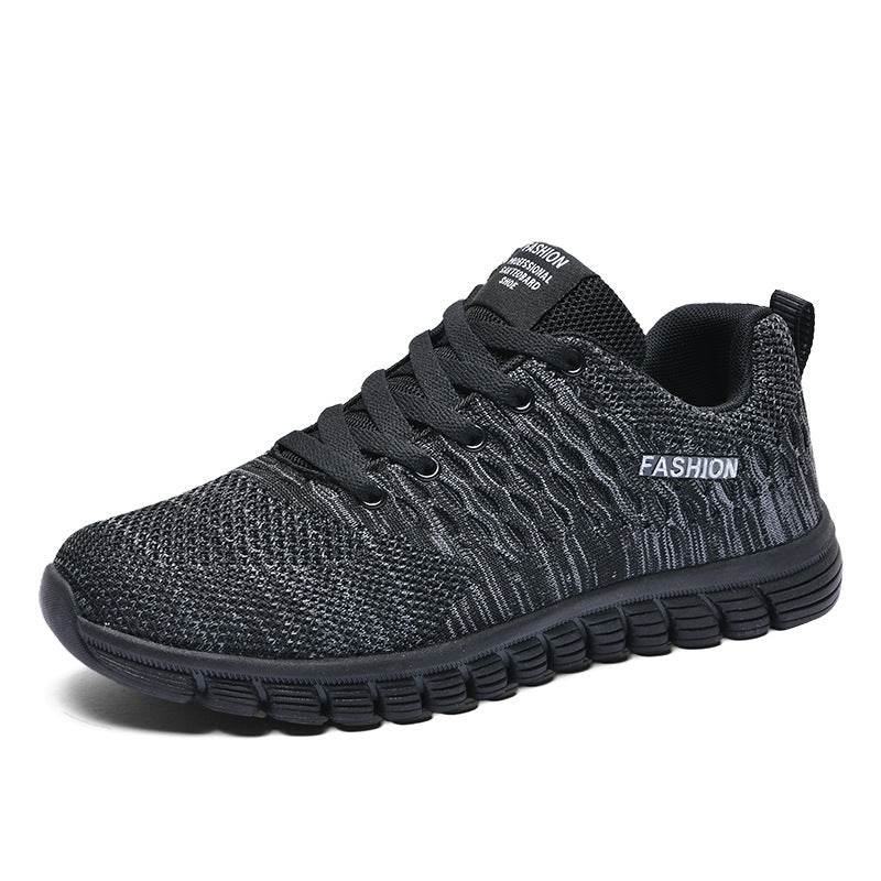 Hollow Comfort Cloth Shoes Soft Bottom Walking Shoes Black Gray