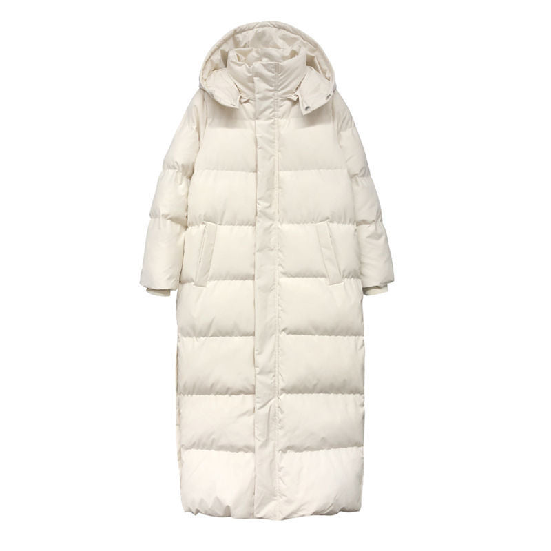 Winter Long Coat Warm Hooded Thickened Parka Jackaet For Women Clothing Beige