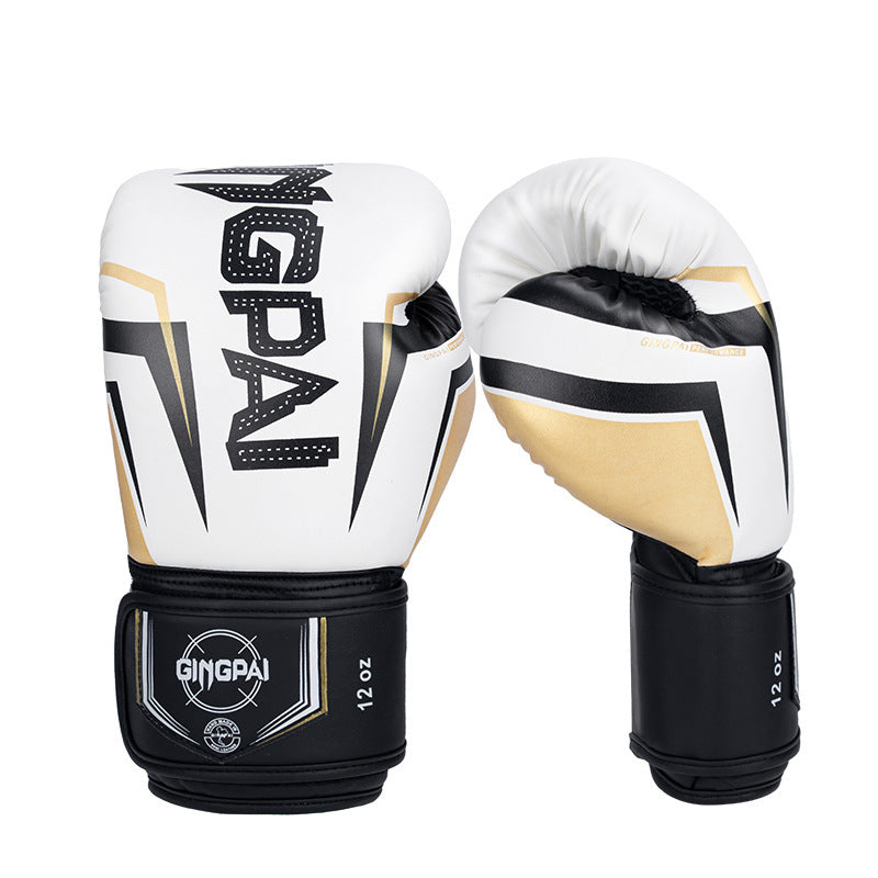 Professional Gloves Men's Sanda Fight Training Boxing Gloves Teng Snake Moon White