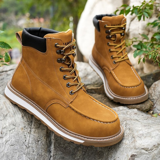 Men's Safety Shoes Deodorant And Breathable Anti-smashing Brown
