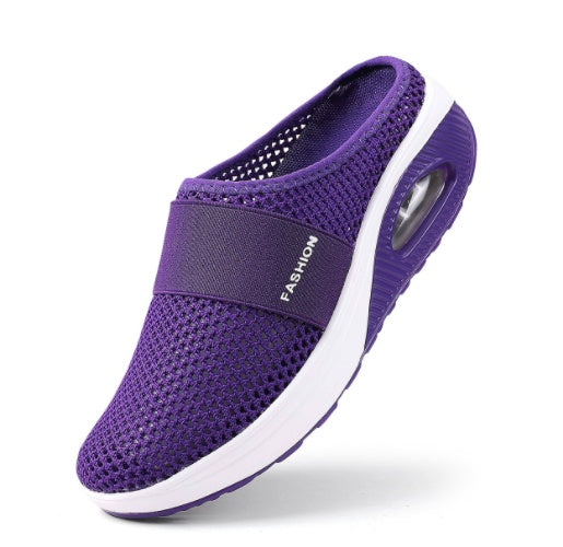 Sandals Women Breathable Non-slip Hollow Out Mesh Sandals Fashion Outdoor Ladies Shoes Purple