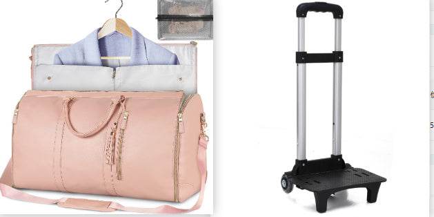 Large Capacity Travel Duffle Bag Women's Handbag Folding Suit Bag Waterproof Clothes Totes A Pink set