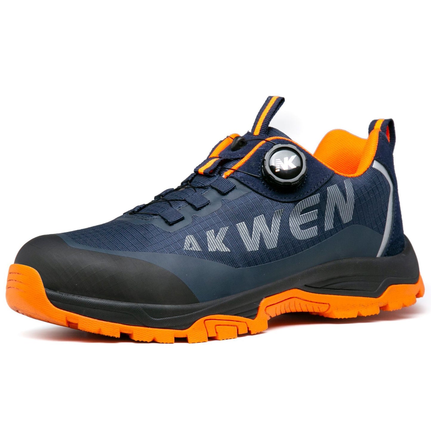 Thick Wear-resistant Non-slip Breathable Lightweight Steel Toe Shoes Blue and orange with knobs