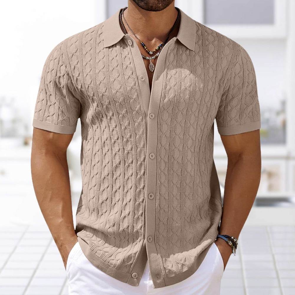 Summer Short-sleeved Men's Clothing European And American Khaki