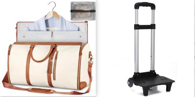 Large Capacity Travel Duffle Bag Women's Handbag Folding Suit Bag Waterproof Clothes Totes Beige set