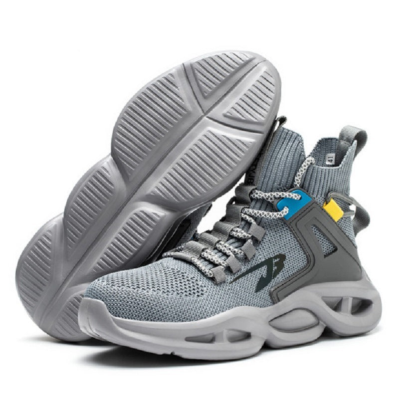 Men's And Women's Steel Toe Anti-piercing Anti-skid Safety Shoes Grey