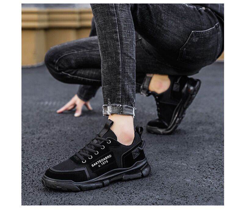 Trendy Retro Korean Type Men's Outdoor Shoes Black