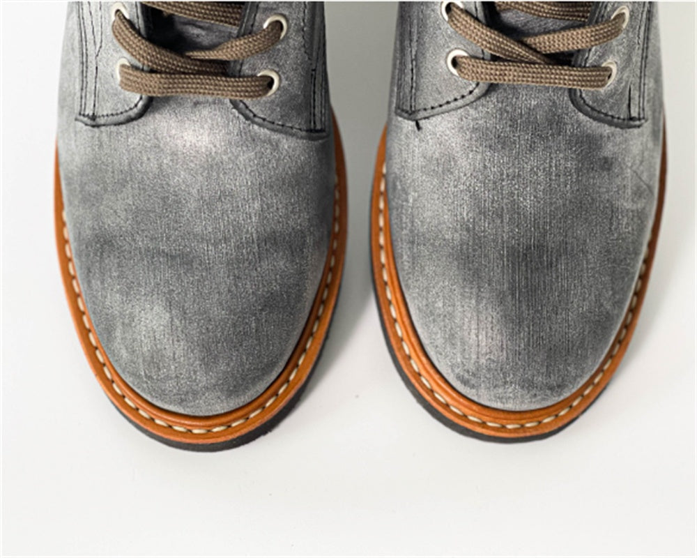 Retro Men's Boots Goodyear Craft Hand-made Toe Layer Fog Wax Cowhide Toe Boots