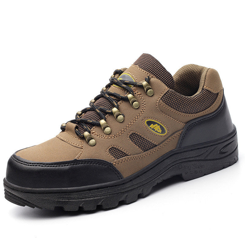 Men's Safety Shoes, Anti-odor, Lightweight Steel Toe Cap, Anti-smashing Khaki