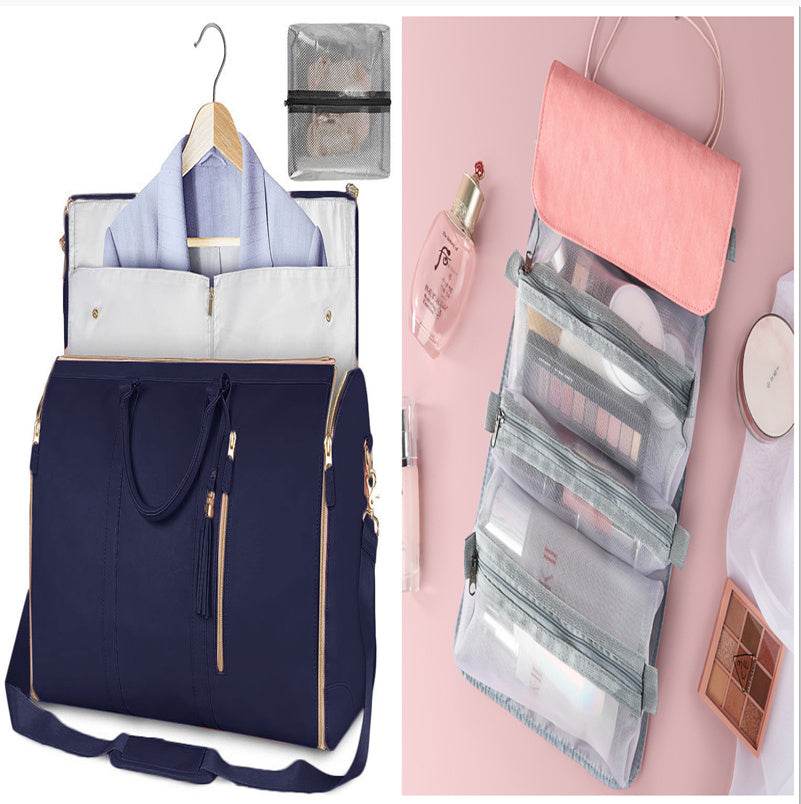Large Capacity Travel Duffle Bag Women's Handbag Folding Suit Bag Waterproof Clothes Totes Set39