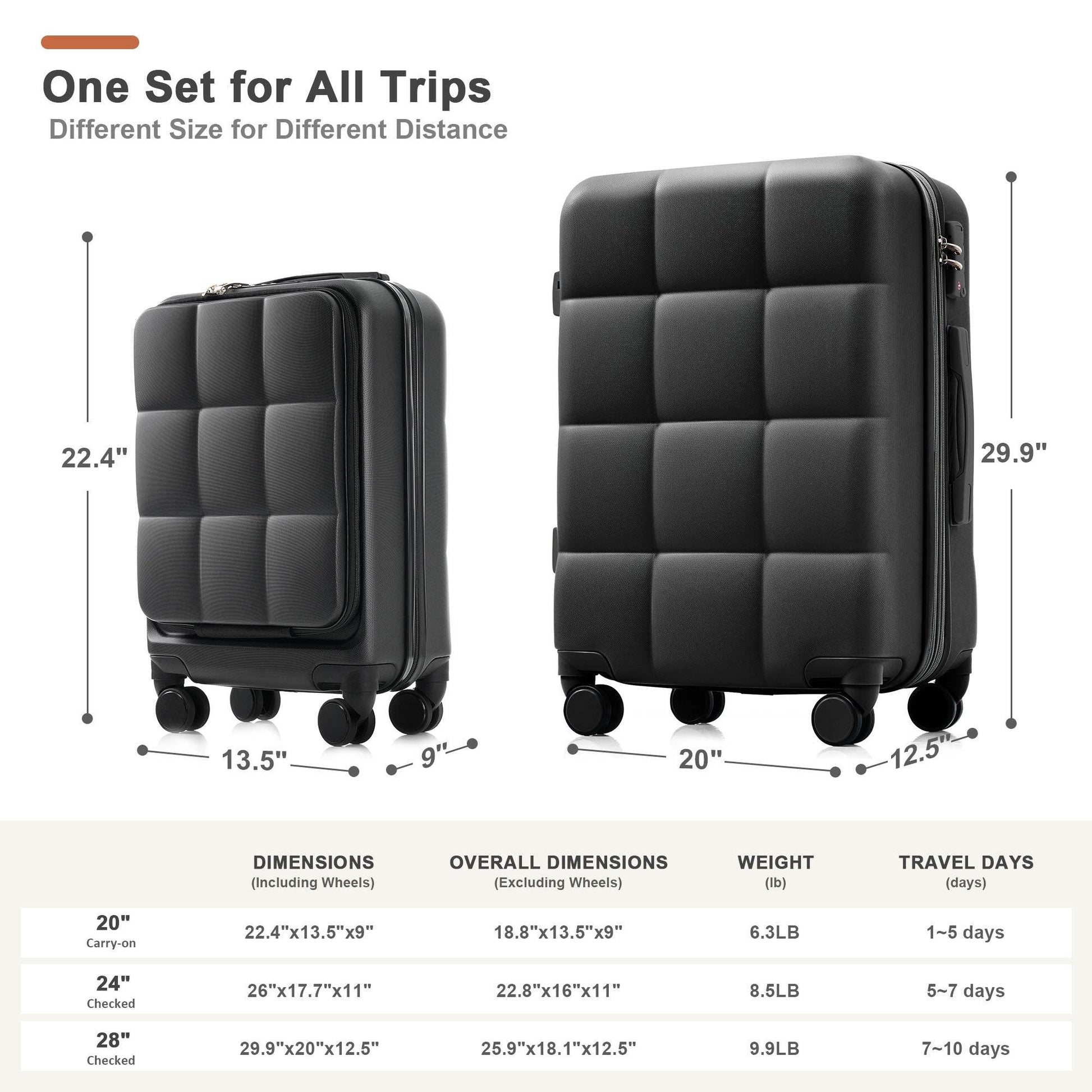 ABS Hard-shell Suitcase With Spinner Wheels, Cup Holders