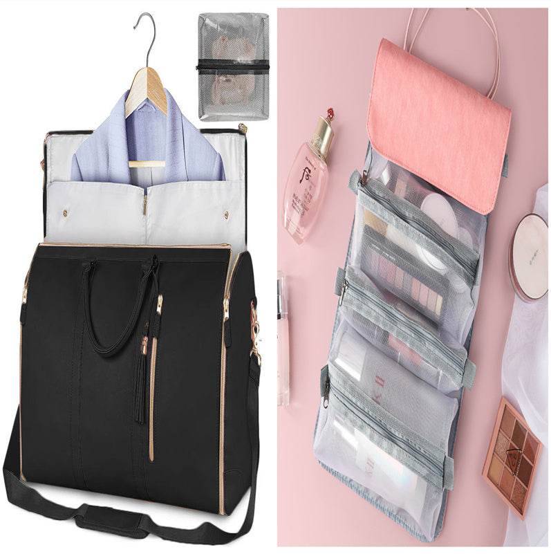 Large Capacity Travel Duffle Bag Women's Handbag Folding Suit Bag Waterproof Clothes Totes Set35