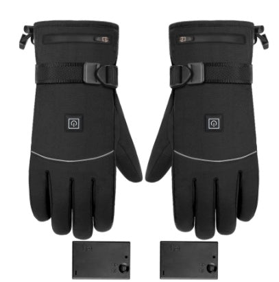 Winter Electric Heated Gloves Motorcycle Touch Screen Gloves Battery box type A2 One size