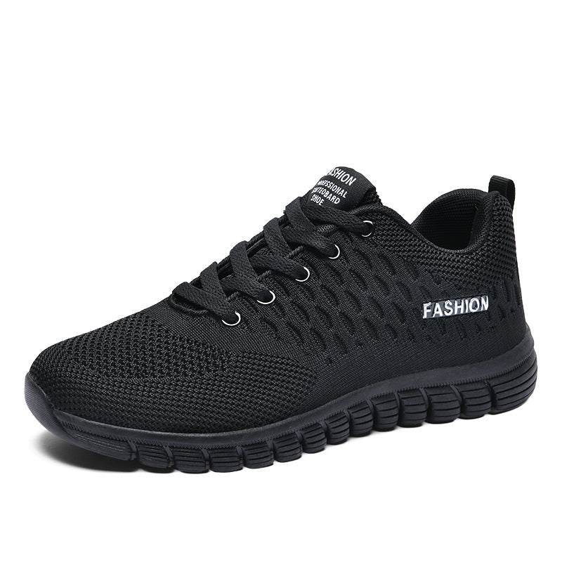 Hollow Comfort Cloth Shoes Soft Bottom Walking Shoes Black