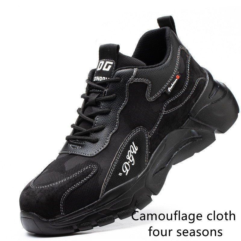 Men's Safety Shoes Anti-smashing And Anti-piercing Steel Toe 2Black