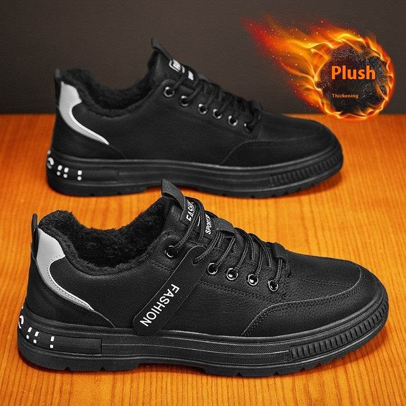 New Autumn Wear-resistant Labor Protection Men's Shoes Non-slip All-matching Black Plus Velvet
