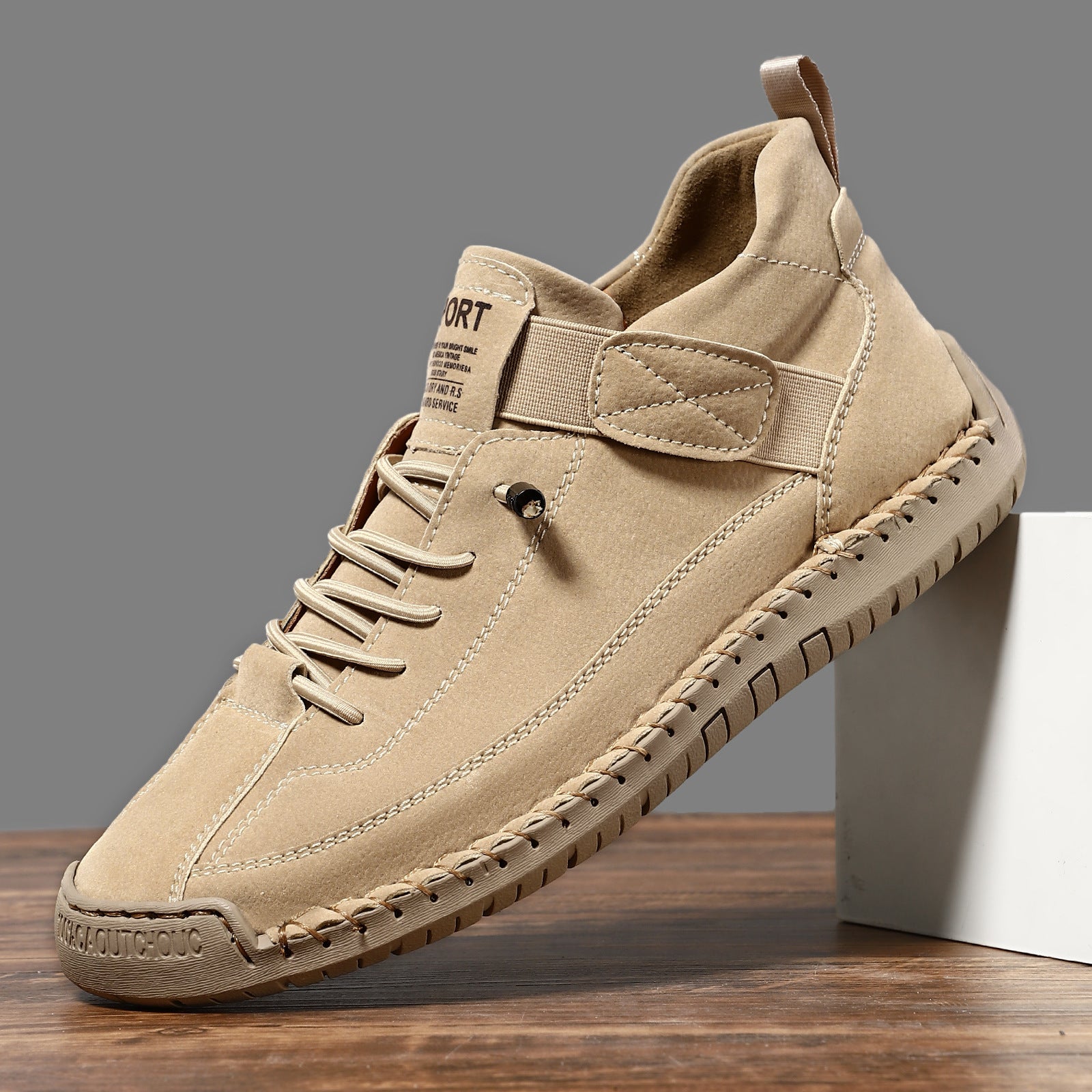 Men's Mid Top Martin Boots Outdoor Casual Shoes C9888 Apricot
