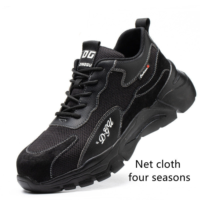 Men's Safety Shoes Anti-smashing And Anti-piercing Steel Toe 3Black