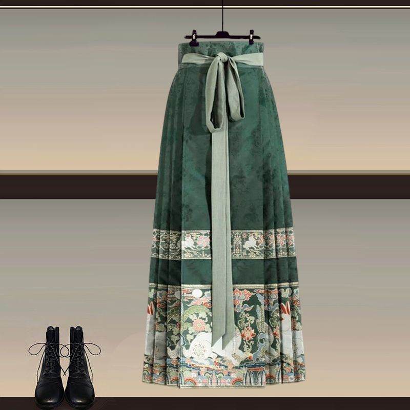 New Chinese Style Wear A Set Of Plus Size Hanfu Horse-face Skirt Two-piece Suit
